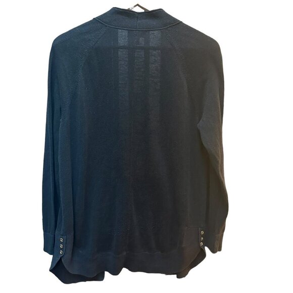 Lilly Pulitzer Micaila Black‎ Metallic Open Front Cardigan Women's Size Large - Picture 3 of 9